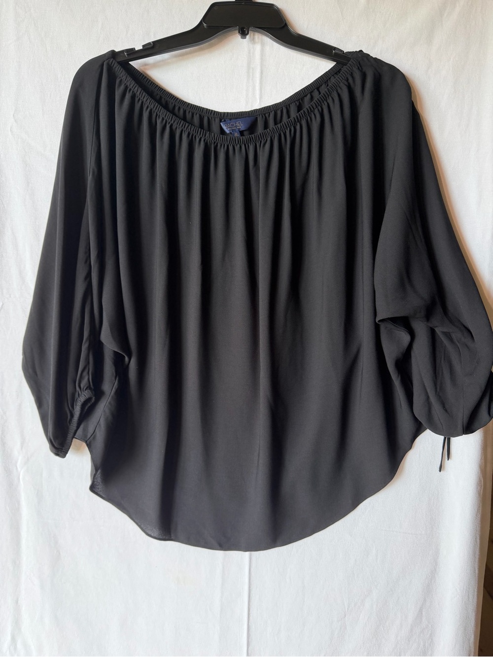 RACHEL Rachel Roy Black Off-Shoulder Balloon Sleeve Top